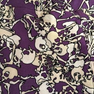 Purple skeleton print tween leggings